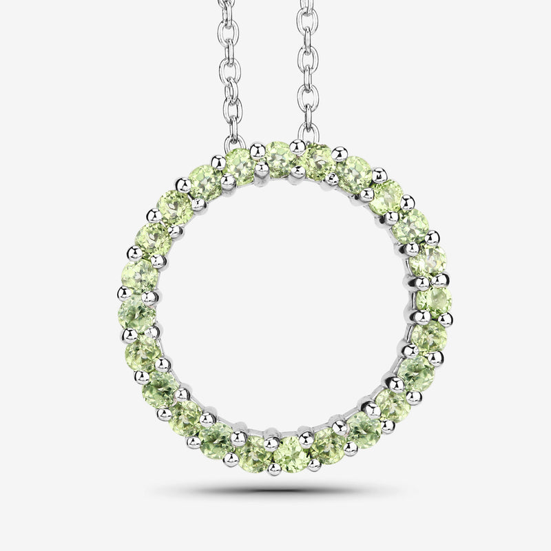 0.84 Carat Genuine Peridot .925 Sterling Silver Pendant