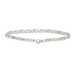 Natural .11ct Diamond Tennis Bracelet Sterling Silver