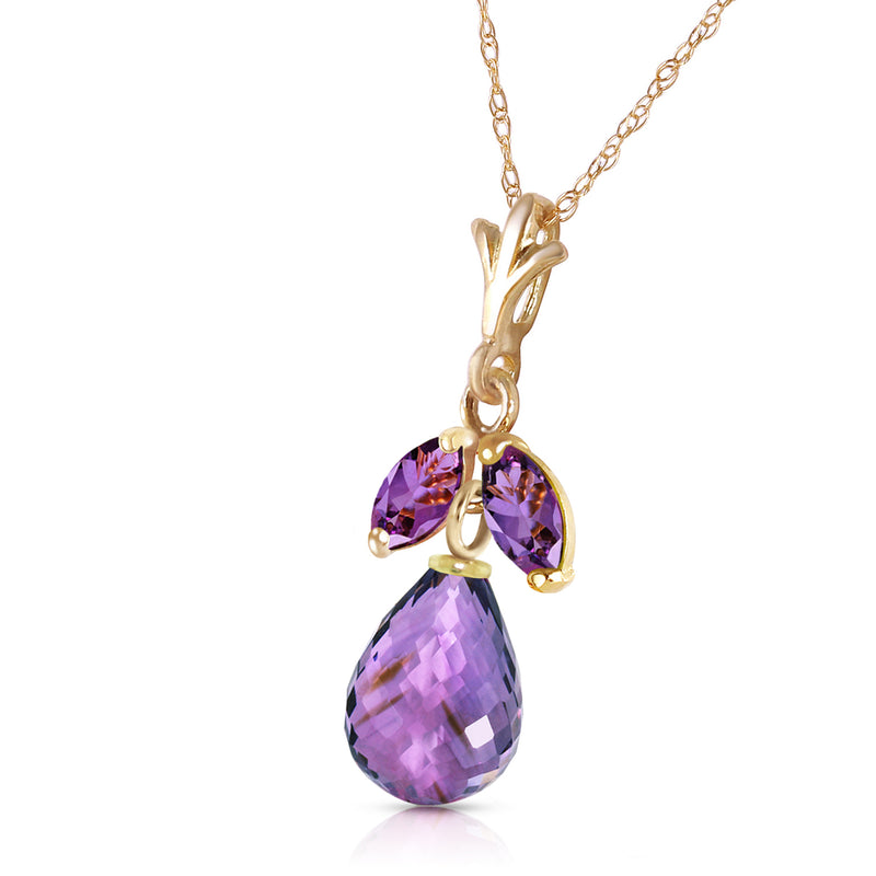 1.7 Carat 14K Solid Yellow Gold Ease Into Love Amethyst Necklace
