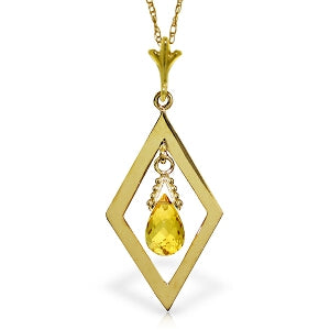 0.7 Carat 14K Solid Yellow Gold Altogether Citrine Necklace