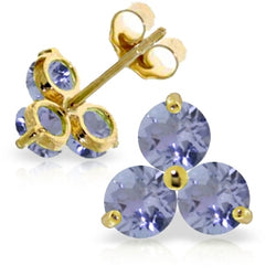 1.5 Carat 14K Solid Yellow Gold Never Said Otherwise Tanzanite Earrings