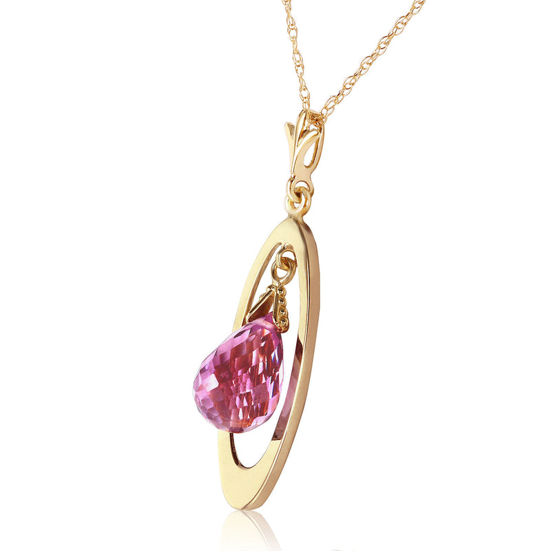 0.7 Carat 14K Solid Yellow Gold Fluent In Love Amethyst Necklace