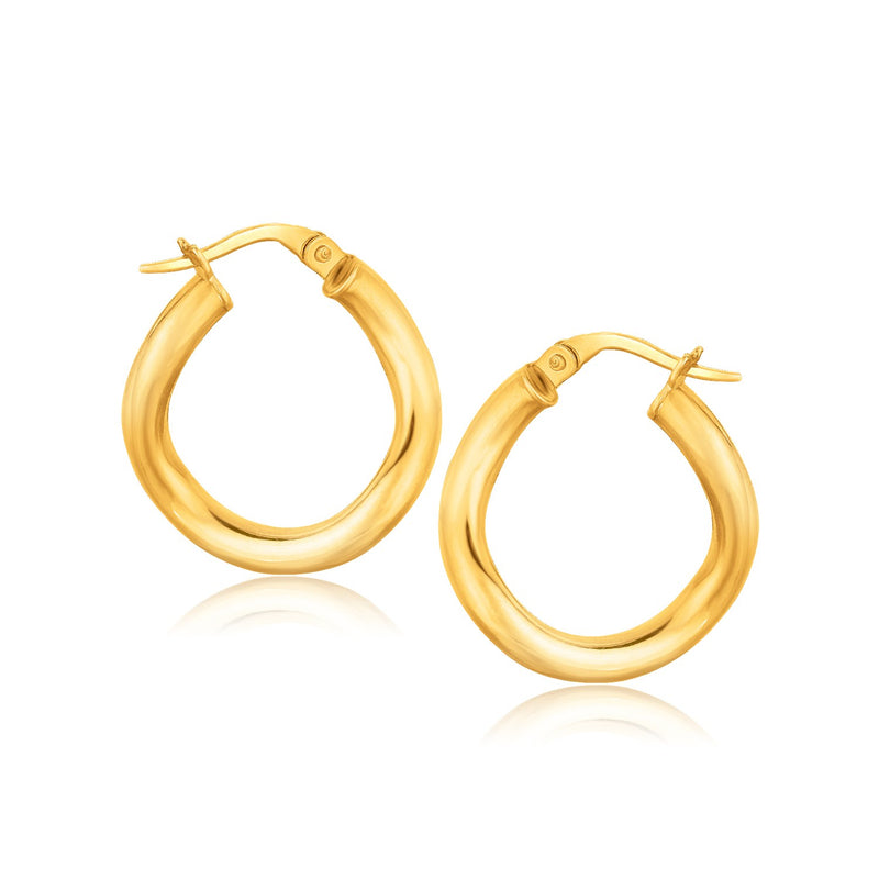 14k Yellow Gold Italian Twist Hoop Earrings (5/8 inch Diameter)