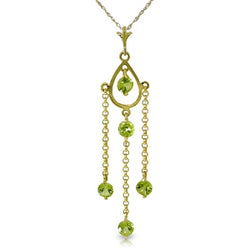 1.5 Carat 14K Solid Yellow Gold O Love Peridot Necklace
