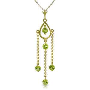 1.5 Carat 14K Solid Yellow Gold O Love Peridot Necklace