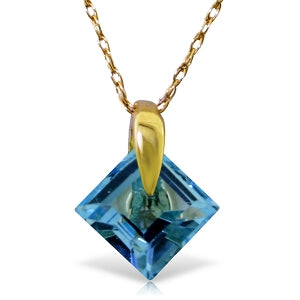 1.16 Carat 14K Solid Yellow Gold Reverie Blue Topaz Necklace