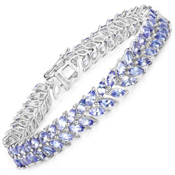 12.88 Carat Genuine Tanzanite .925 Sterling Silver Bracelet