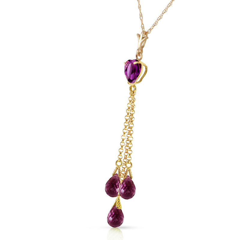 4.75 Carat 14K Solid Yellow Gold Always Love Amethyst Necklace