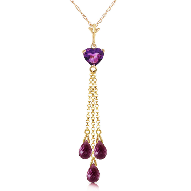 4.75 Carat 14K Solid Yellow Gold Always Love Amethyst Necklace