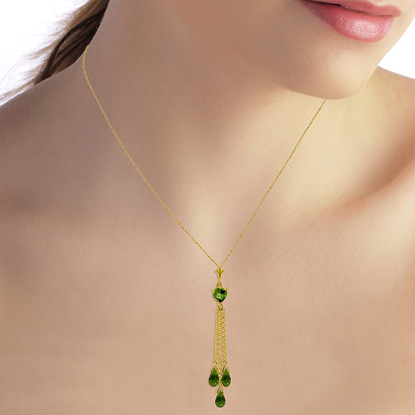 4.75 Carat 14K Solid Yellow Gold Barocco Peridot Necklace