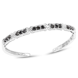 1.88 Carat Genuine Black Diamond .925 Sterling Silver Bangle