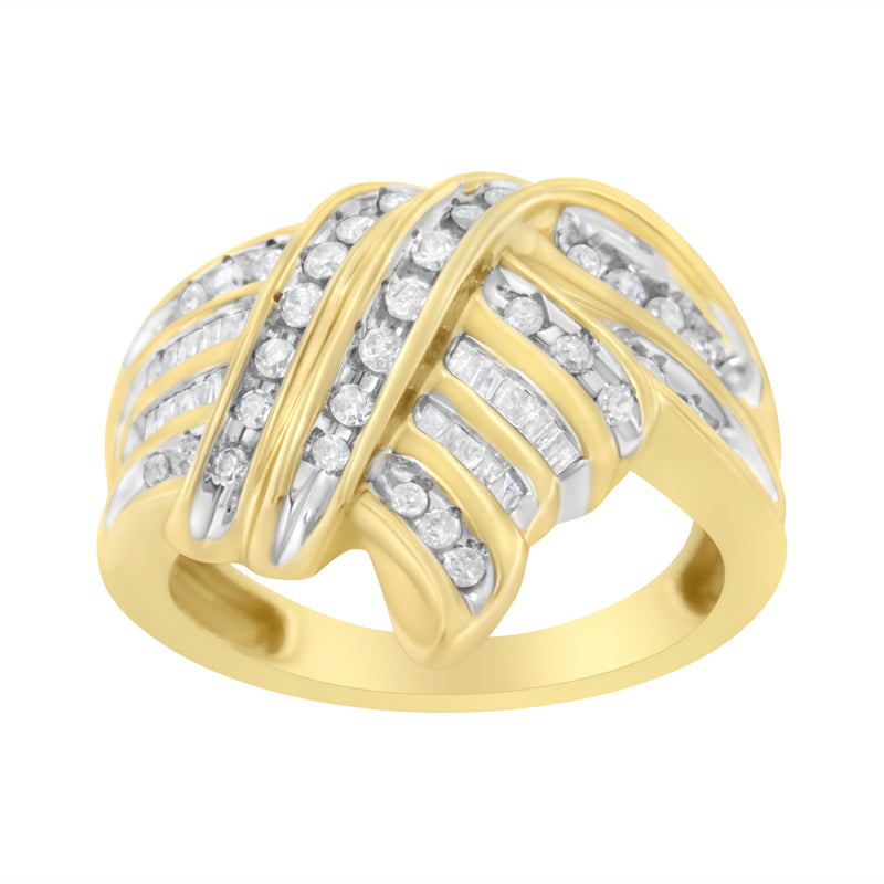 10kt Yellow Gold 1/2 Carat TDW Diamond Bypass Ring (H-II1-I2)