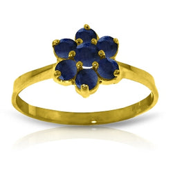 0.66 Carat 14K Solid Yellow Gold Ring Natural Sapphire