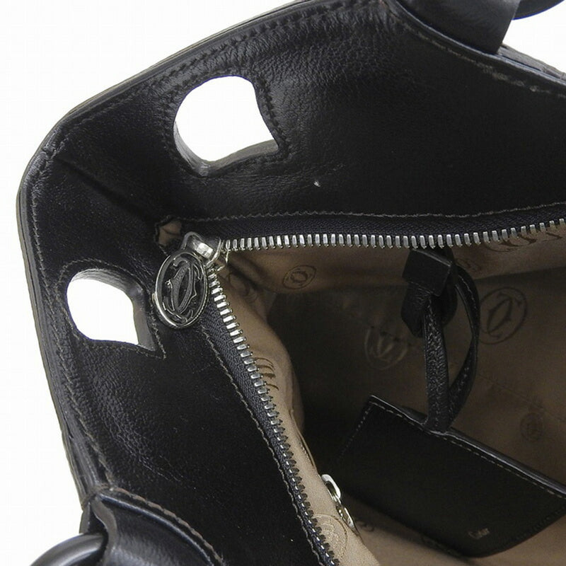 Cartier Marcello Tote Bag Marcello Womens Leather HandbagTote Bag Black