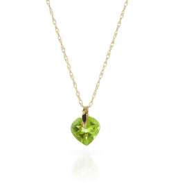 1.15 Carat 14K Solid Yellow Gold Recollections Of Love Peridot Necklace