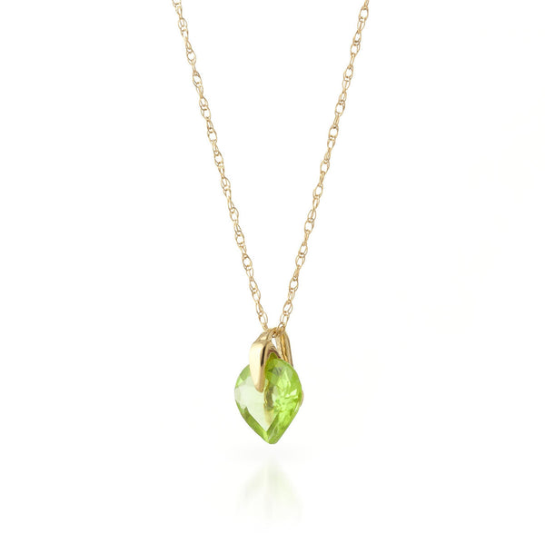 1.15 Carat 14K Solid Yellow Gold Recollections Of Love Peridot Necklace