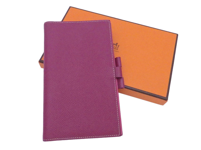 Hermes HERMES notebook cover purple pink leather agenda ladies