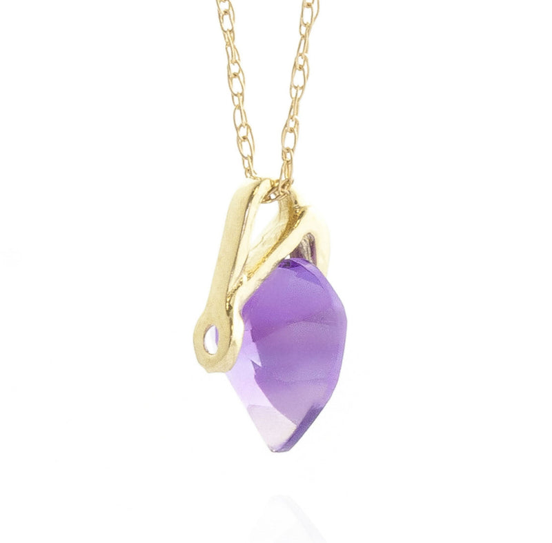 1.15 Carat 14K Solid Yellow Gold Love Overdrive Amethyst Necklace