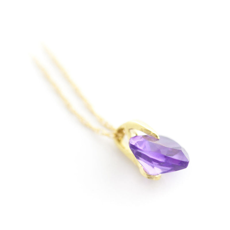 1.15 Carat 14K Solid Yellow Gold Love Overdrive Amethyst Necklace