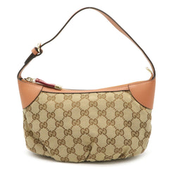 GUCCI Gucci GG canvas sherry line handbag pouch shoulder bag khaki beige pink 224093