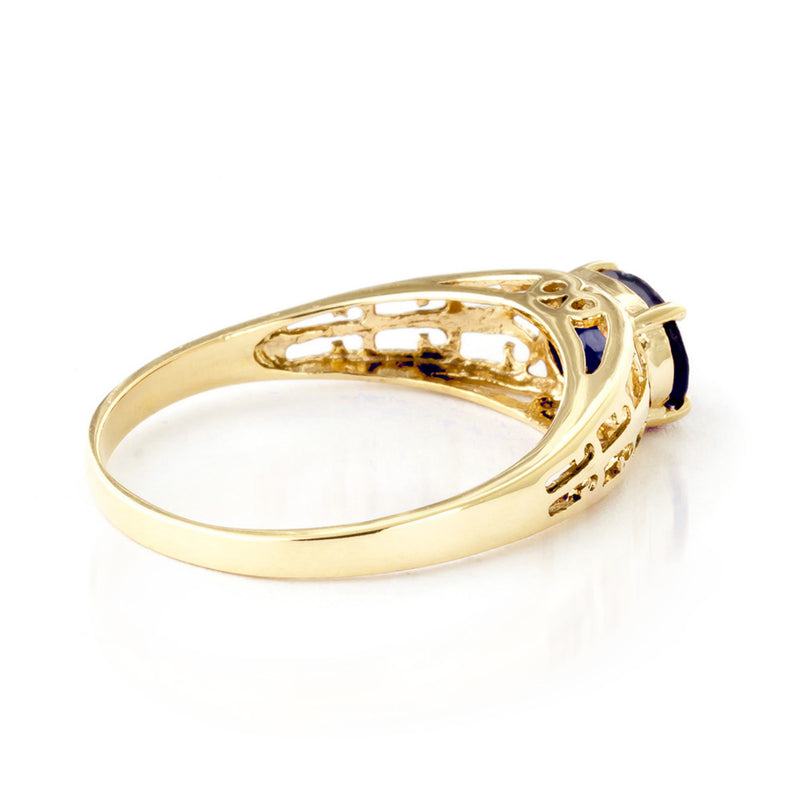 1.15 Carat 14K Solid Yellow Gold Filigree Ring Natural Sapphire