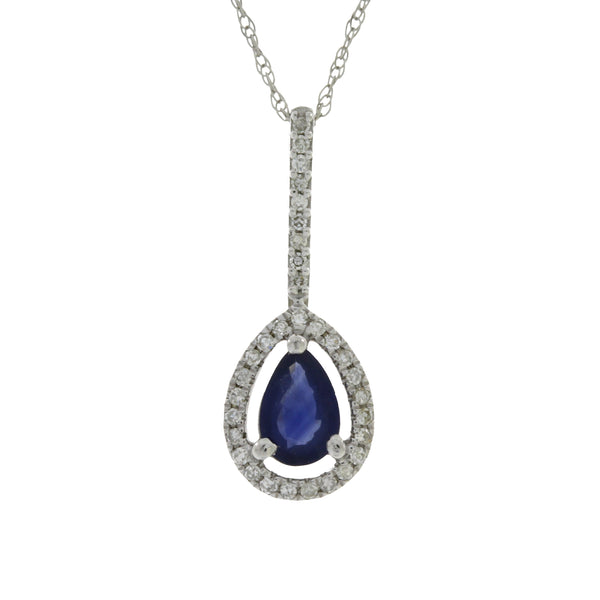 .58ct Sapphire Diamond Fashion Pendants 14KT White Gold