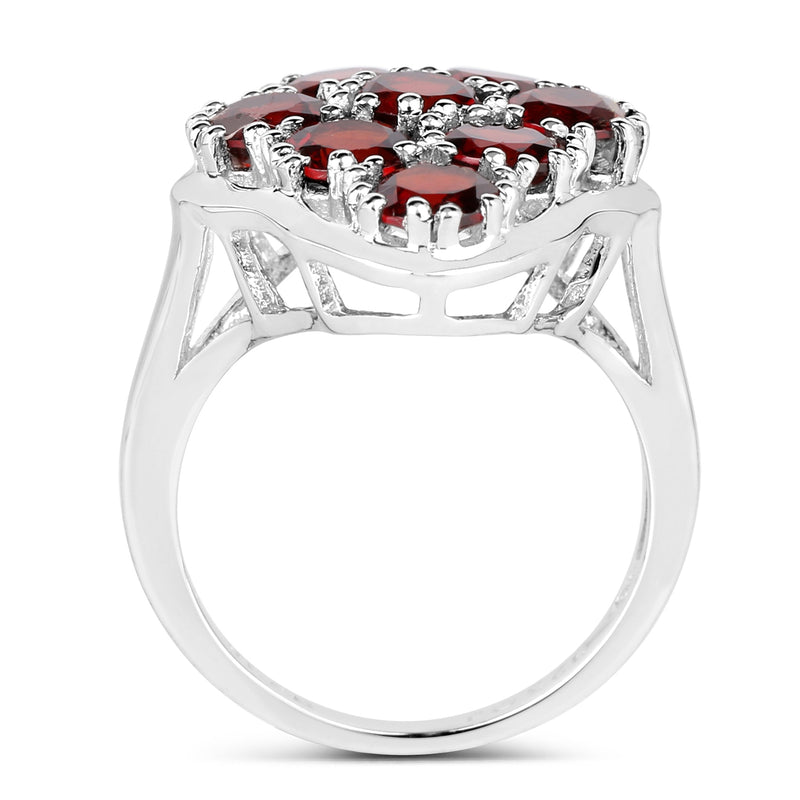 5.22 Carat Genuine  Garnet .925 Sterling Silver Ring