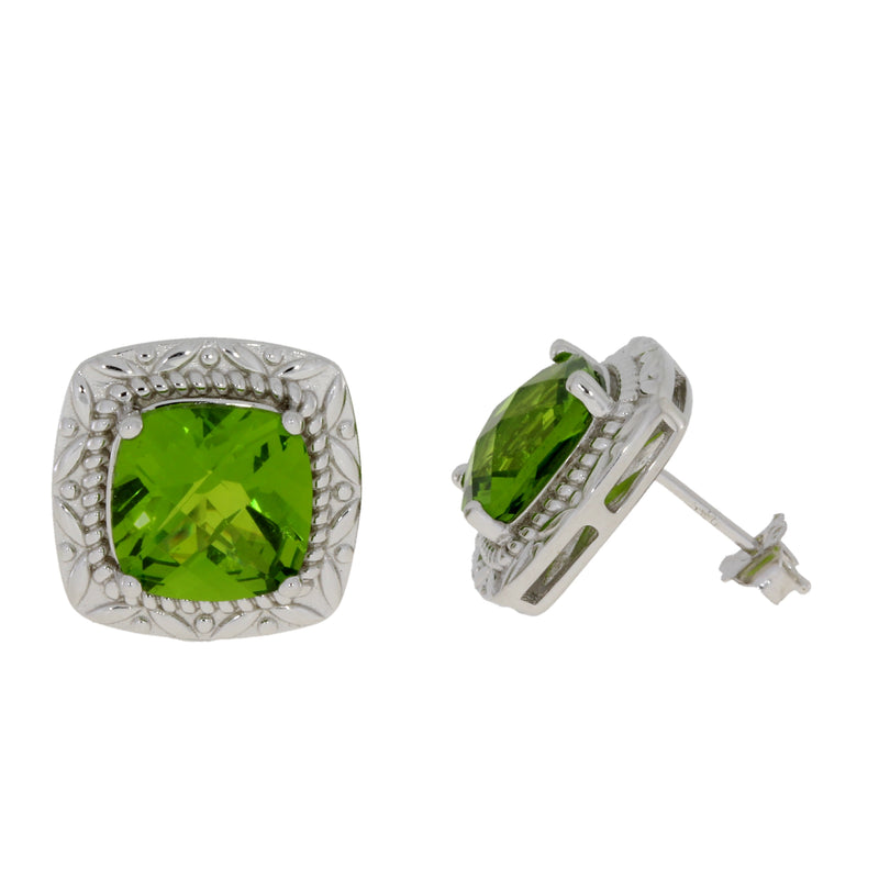 11.00ct Synthetic Color Earrings Sterling Silver