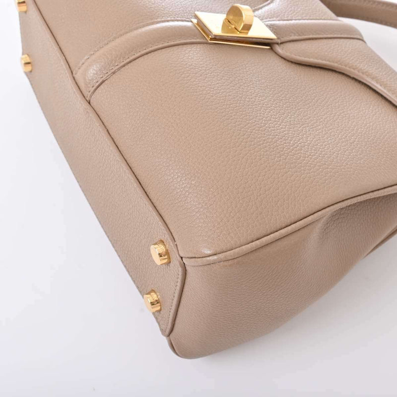 Celine Leather Handbag Beige
