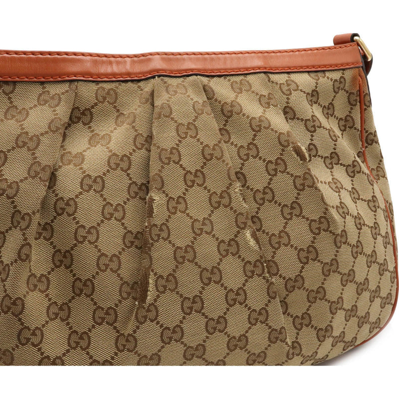 GUCCI Gucci Sookie GG canvas shoulder bag leather khaki beige orange brown charm shortage 296834