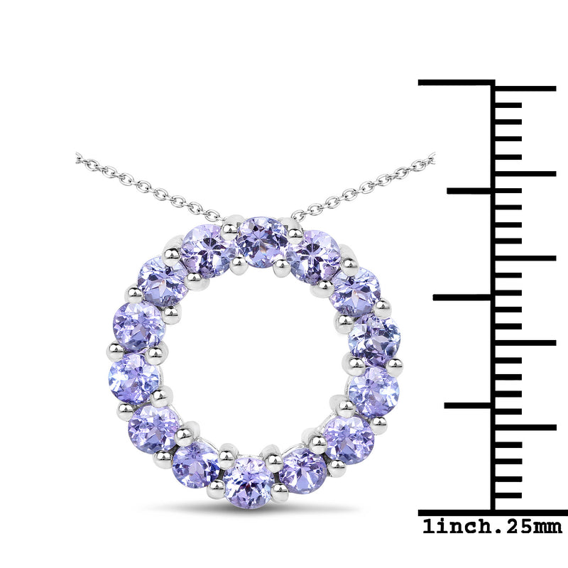 1.40 Carat Genuine Tanzanite .925 Sterling Silver Pendant