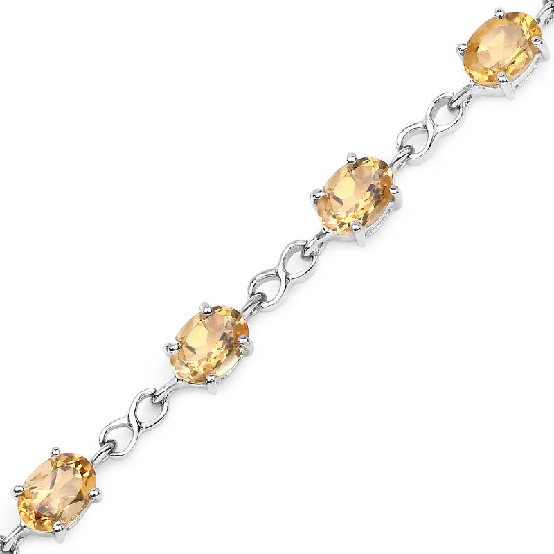 8.80 Carat Genuine Citrine .925 Sterling Silver Bracelet