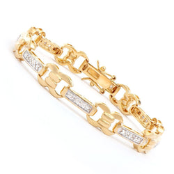 0.16 TW CTS DIAMONDS 18K GOLD PLATED DESIGNER BRACELET SIZE 7 INCHES