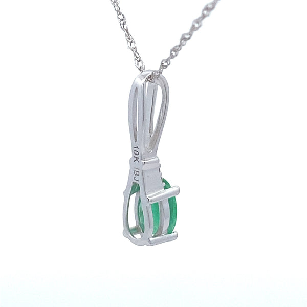 .02ct Emerald Diamond Fashion Pendants 10KT White Gold