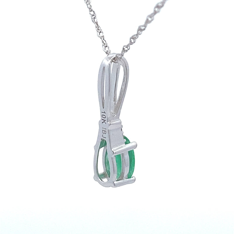.02ct Emerald Diamond Fashion Pendants 10KT White Gold