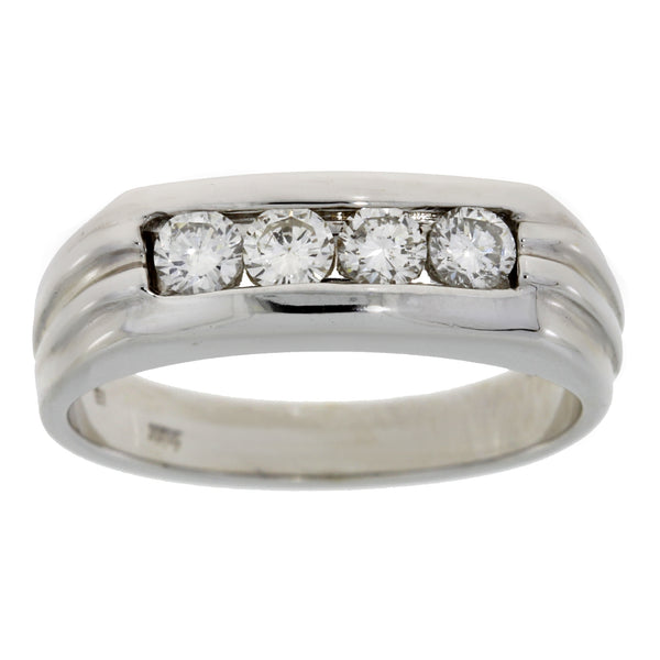 .59ct Diamond Mens Ring Wedding Band 14KT White Gold