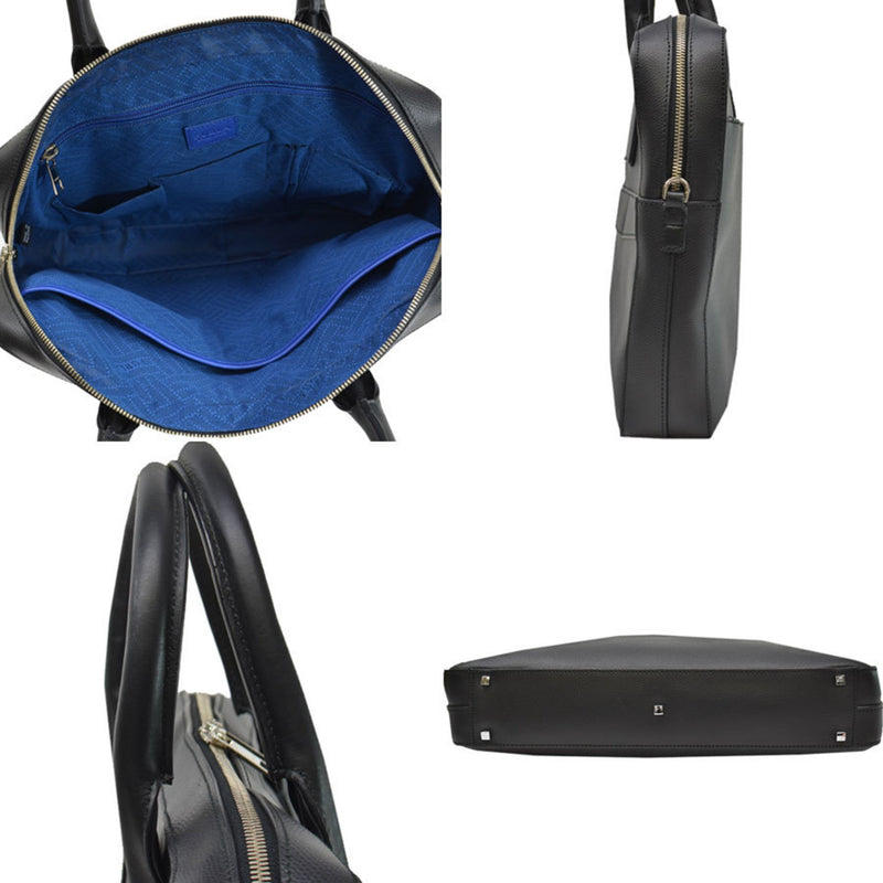 Furla FURLA Bag Black Silver Leather Handbag Shoulder Ladies