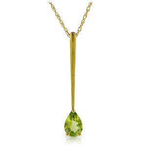 0.65 Carat 14K Solid Yellow Gold Enthusiast Peridot Necklace