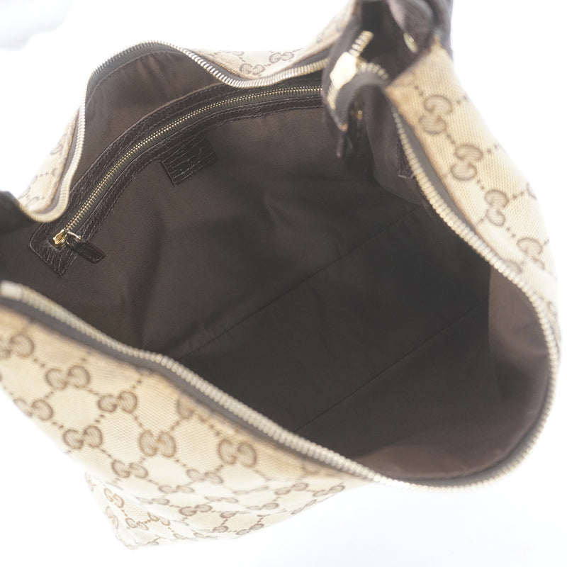 Auth Gucci Horsebit Shoulder Bag 115867 Womens GG Canvas Shoulder Bag Beige