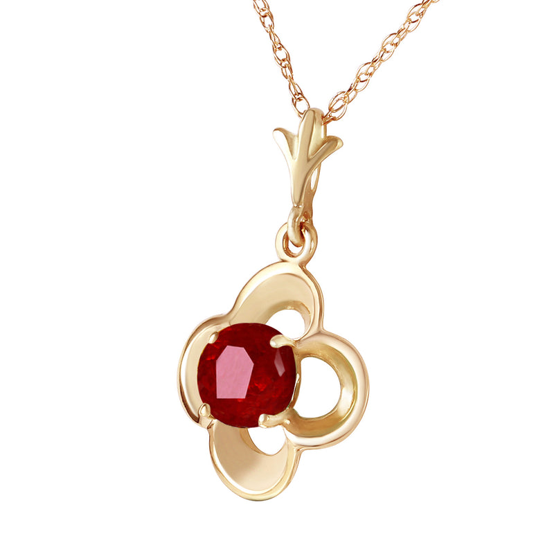 0.55 Carat 14K Solid Yellow Gold Hearts's Journey Ruby Necklace