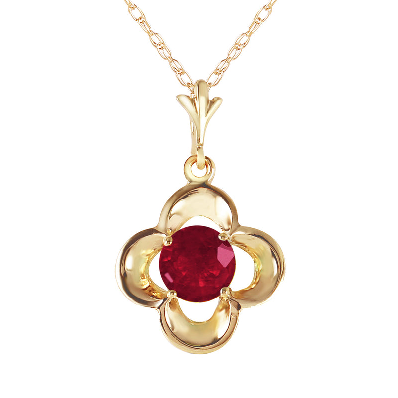 0.55 Carat 14K Solid Yellow Gold Hearts's Journey Ruby Necklace