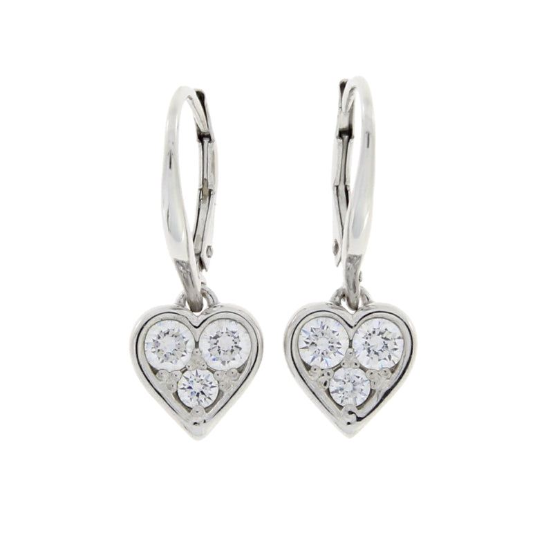 Natural Swarovski CZ Dangle Earrings Sterling Silver