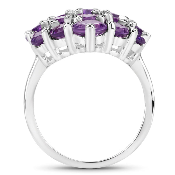 5.44 Carat Genuine Amethyst .925 Sterling Silver Ring