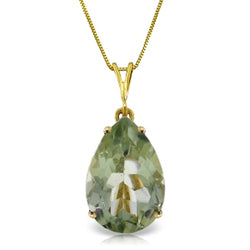 5 Carat 14K Solid Yellow Gold Necklace Natural Green Amethyst