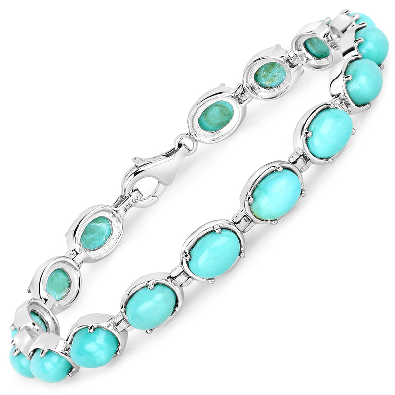 13.92 Carat Genuine Turquoise .925 Sterling Silver Bracelet