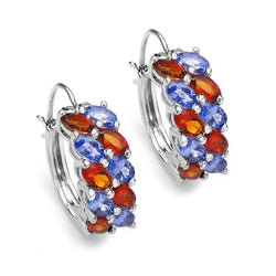 4.70 Carat Genuine Citrine & Tanzanite .925 Sterling Silver Earrings