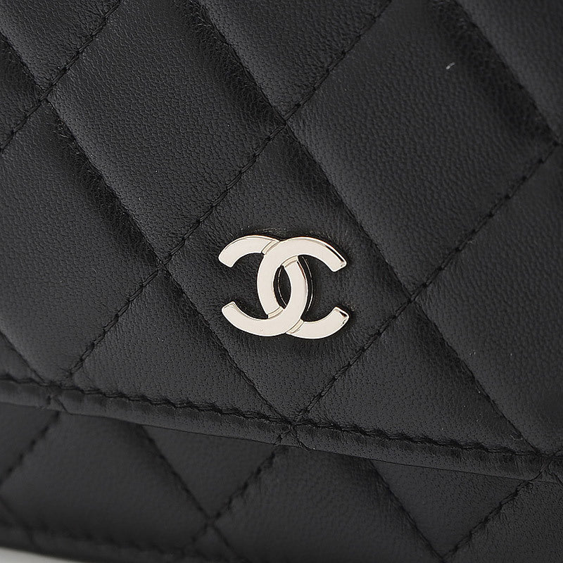 Chanel Matrasse Mini Chain Wallet Lambskin Black AP1649