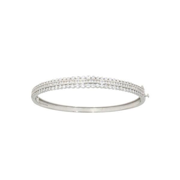 Genuine Cubic Zirconium Bangle Bracelet Sterling Silver