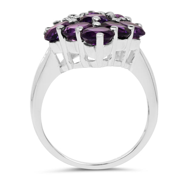 6.78 Carat Genuine Amethyst .925 Sterling Silver Ring
