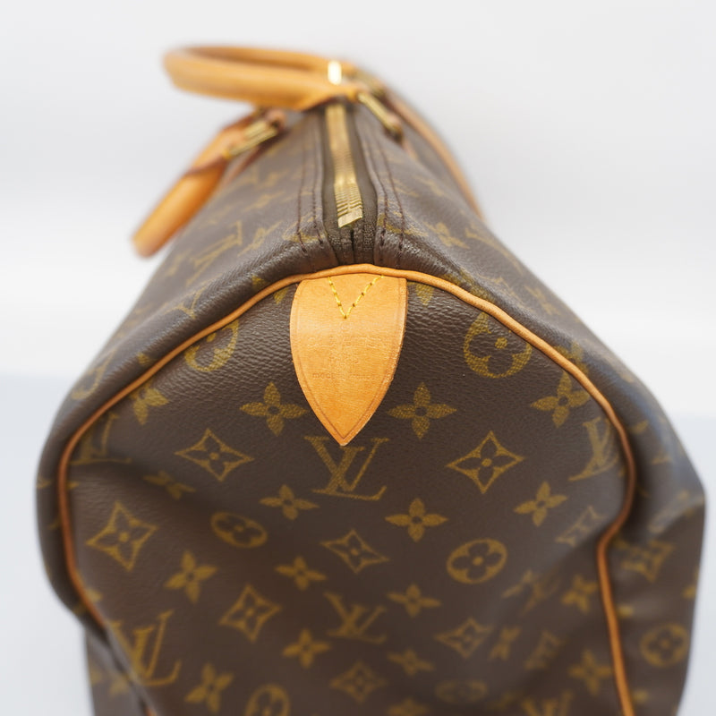 Auth Louis Vuitton Monogram Keepol 50 M41426 MenWomenUnisex Boston BagHandbag
